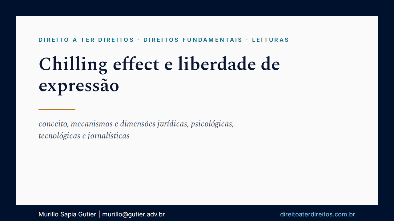 Capa do artigo Chilling effect e liberdade de expressão