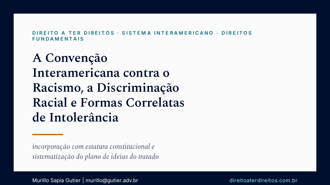 Capa do artigo A Convenção Interamericana contra o Racismo, a Discriminação Racial e Formas Correlatas de Intolerância