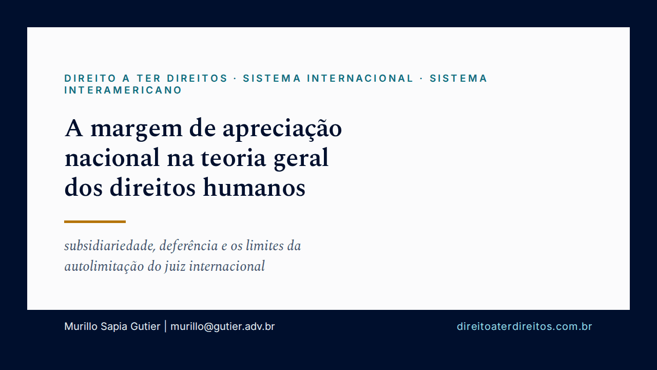 Capa do artigo A margem de apreciação nacional na teoria geral dos direitos humanos