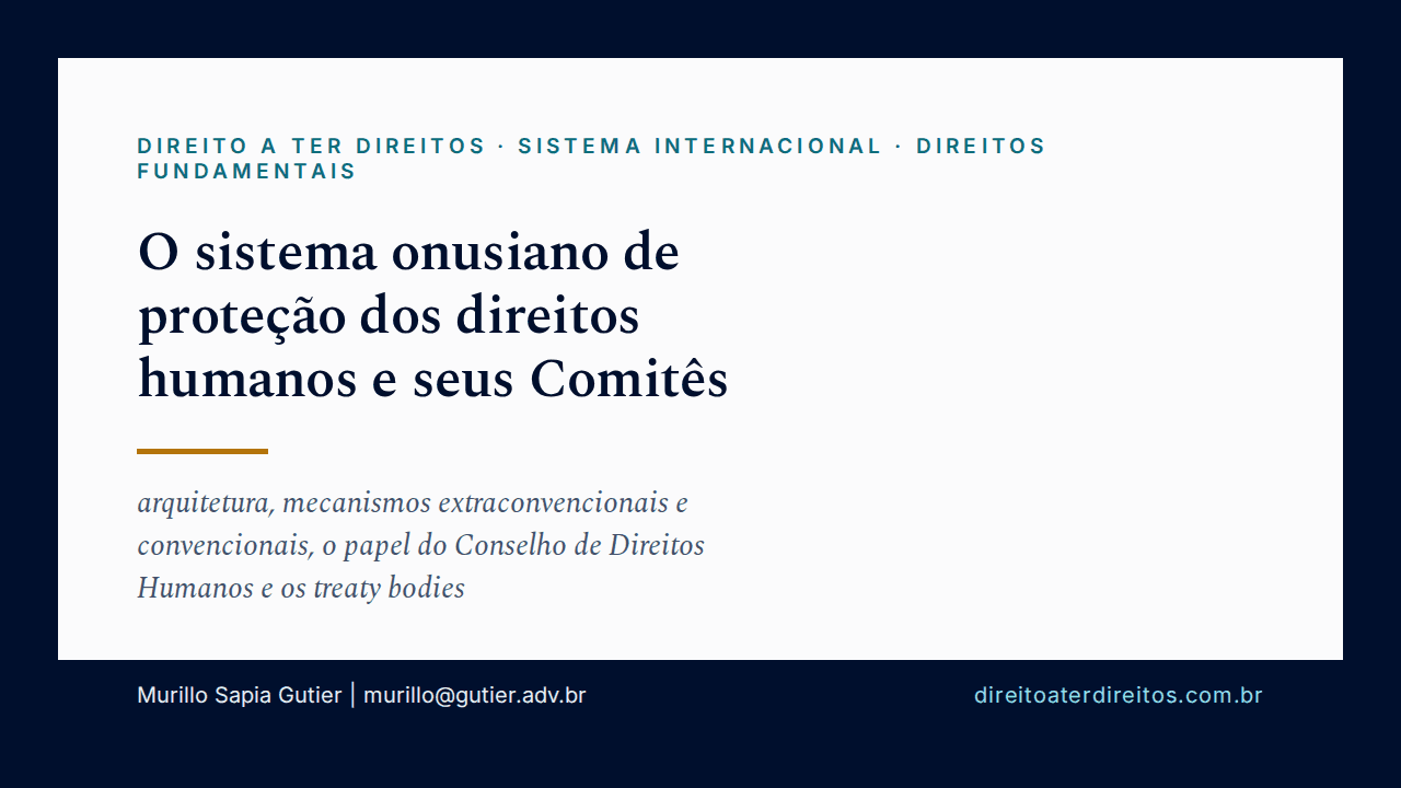 Capa do artigo O sistema onusiano de proteção dos direitos humanos e seus Comitês